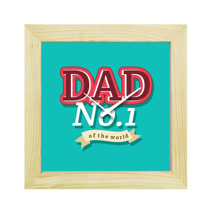 Yaya Cafe Dad No.1 of The World Desk Clock for Dad - 8x8 inches