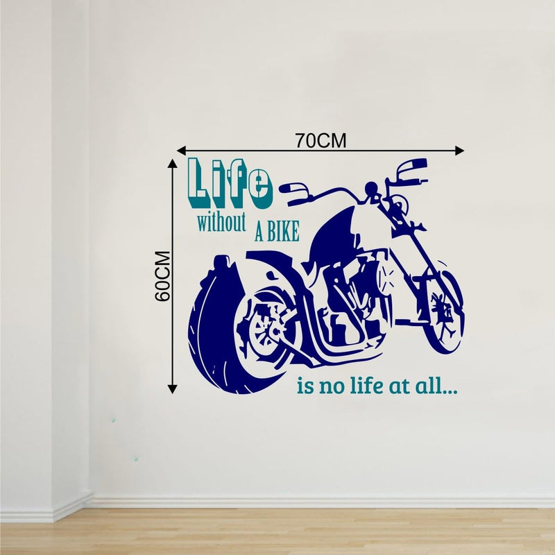 Life Without A Bike is No Life at All Wall Stickers (PVC Vinyl,Multicolour)