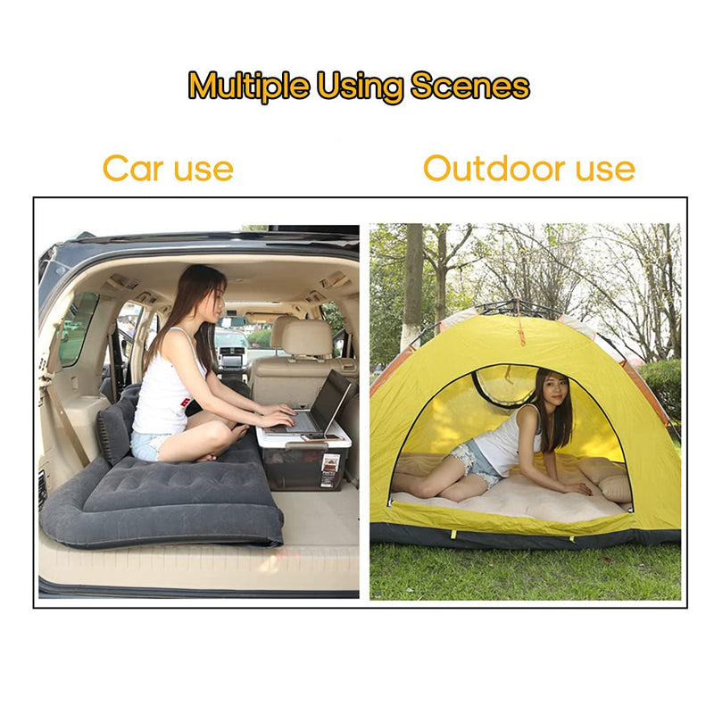 Car Bed Air Mattress Universal SUV Car Travel Slee g Pad Outdoor Cam g Mat(Grey) -Layfoo