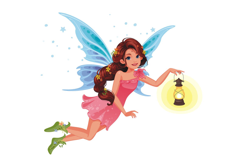 Design Decor Cute Little Fairy Angel with Beautiful Kids Room & Girls Room Wall Sticker Size 24x22_ Inch