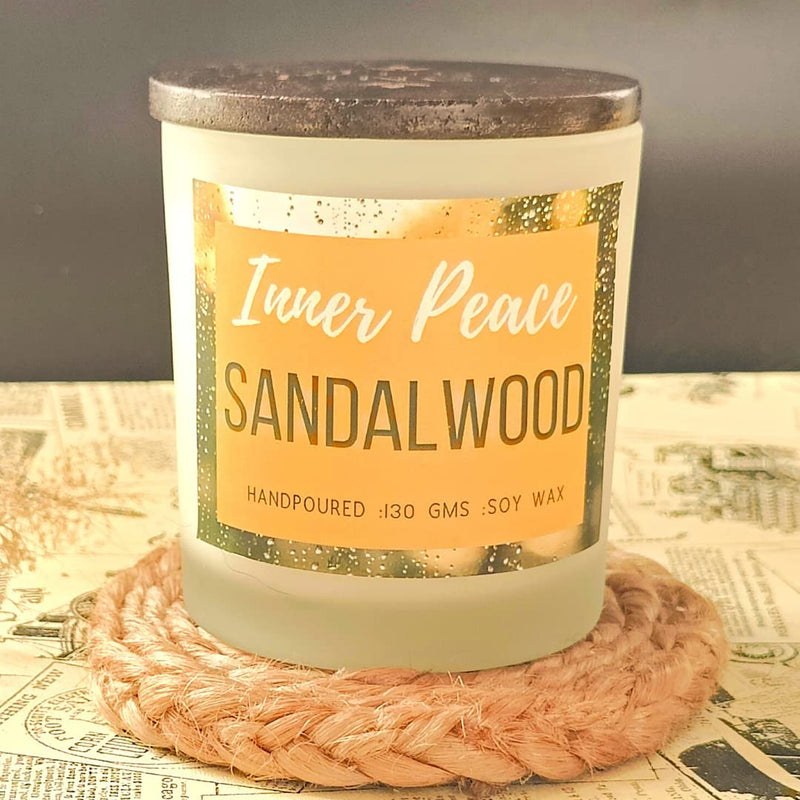 THE TINGE Sandalwood Scented Hand Poured Smokeless Pure Soy Wax Candle I Upto 30 Hours I for Birthday Anniversary Gift I Birthday Gift Fragrance Candle