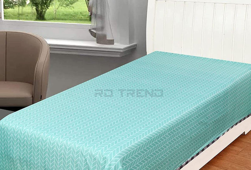 RD TREND Presents Luxurious Glace Cotton Supersoft 210 TC Single Size(90X60 Inch) Flat Single Bedsheet (Topsheet) Without Pillow Covers Colour Green