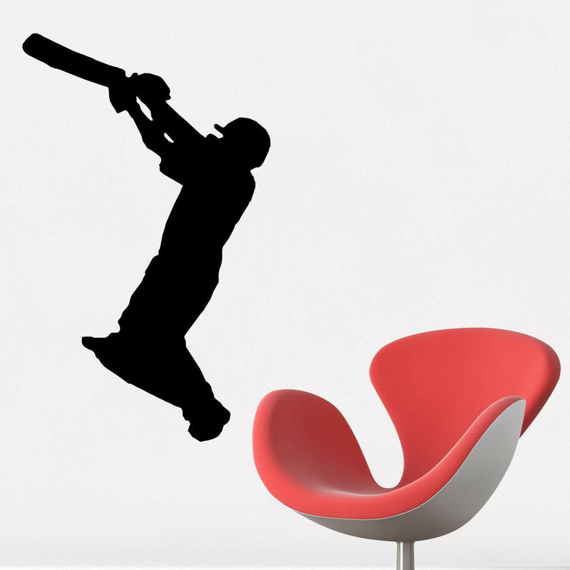 GADGETS WRAP Cricket Upper Cut Shot Batsman Wall Sticker' -SM286 (Multi Colour, Vinyl - 100cm X 58 cm)