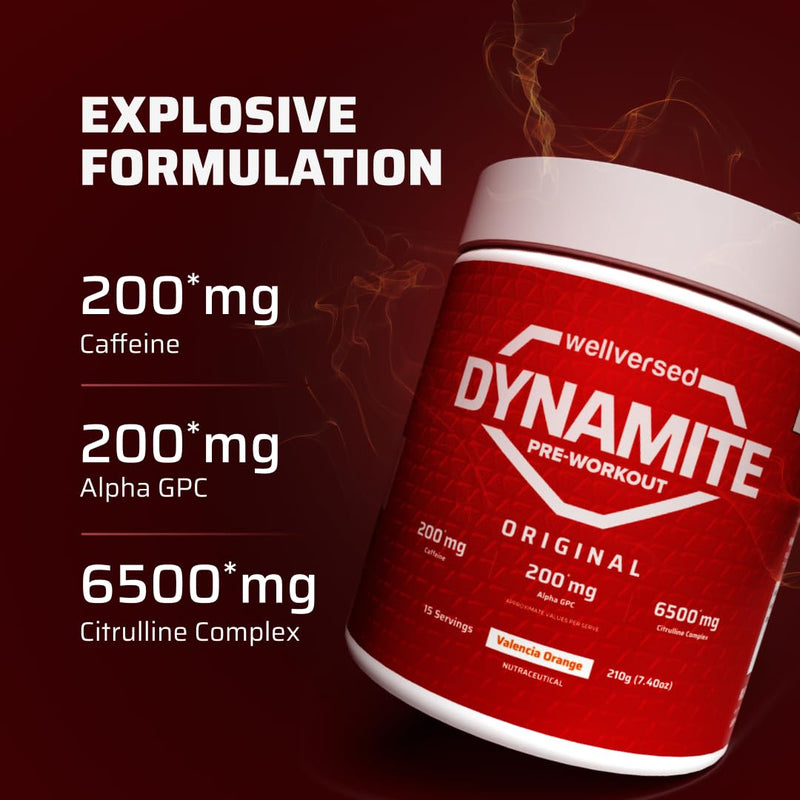 Wellversed Dynamite Pre-Workout Powder (210G, 15 Servings)|Valencia Orange|Pre-Workout For Men & Women With 200Mg Alpha Gpc|200Mg Caffeine|6500Mg Citrulline Complex|1000Mg Creatine