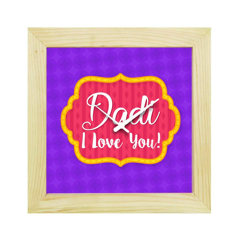 Yaya Cafe Dadi I Love You Desk Clock Canvas Home Decor - 8x8 inches