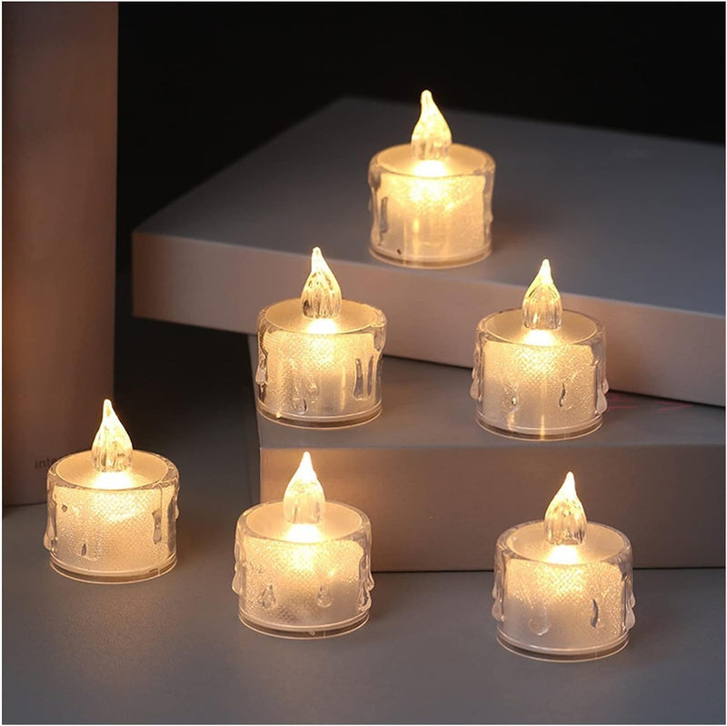 The Decor Affair 24 Pcs Flameless Electric Candles: Ignite The Flames of Imagination with Flickering Tea Lights That Emulate Authentic Candlelight, Ideal for Crafting Exceptional