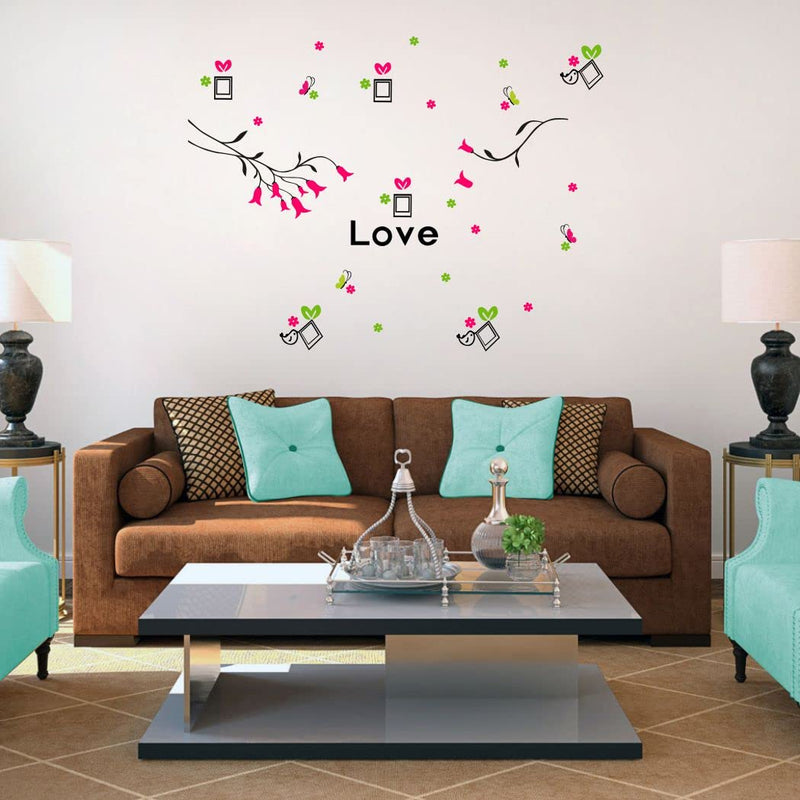 Delight Art Flower and Birds Design Wall Sticker Size - (133 * 101) cm Model id - (DAMC00494L)