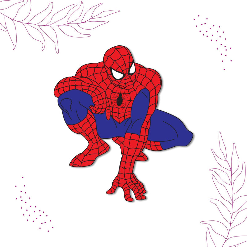 Bhai Please Spiderman Wooden Fridge Magnet (Pack of 1) Fun Comic Character Gift and Decoration