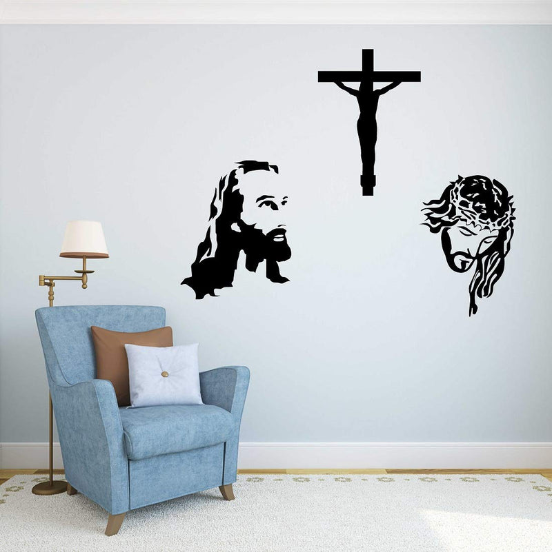 Tuffuk Jesus Large Vinyl Wallstickers for Home Decorations (100 cm x 80 cm)5TZ337