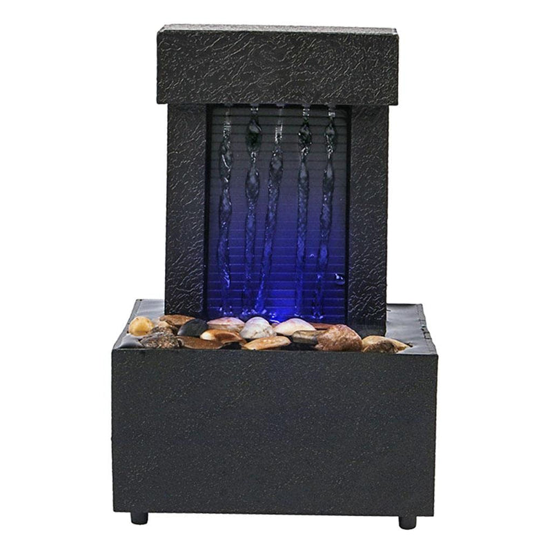 ATORSE® Desktop Waterfall Fountain Water Flow with Led Zen Meditation Tabletop Decor