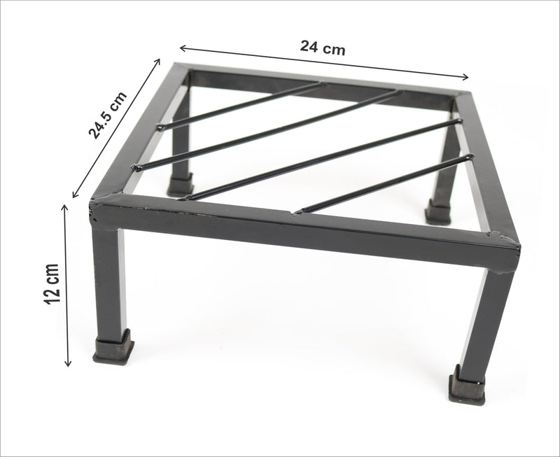 NAYRA Metal Planters Square Shape Thick and Strong Leg |Black Stand Stylish Gamla Planters Perfect Stand For Planter indoor and Outdoor (24 CM Stand) Set of 1