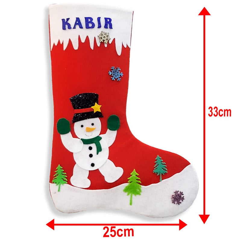 Crazy Craft Christmas Home Décor, Christmas Socks, Santa Personalized Customized Kids Name, Christmas Decoration Items, Santa Claus Socks, Christmas Tree Decoration Items (Green)