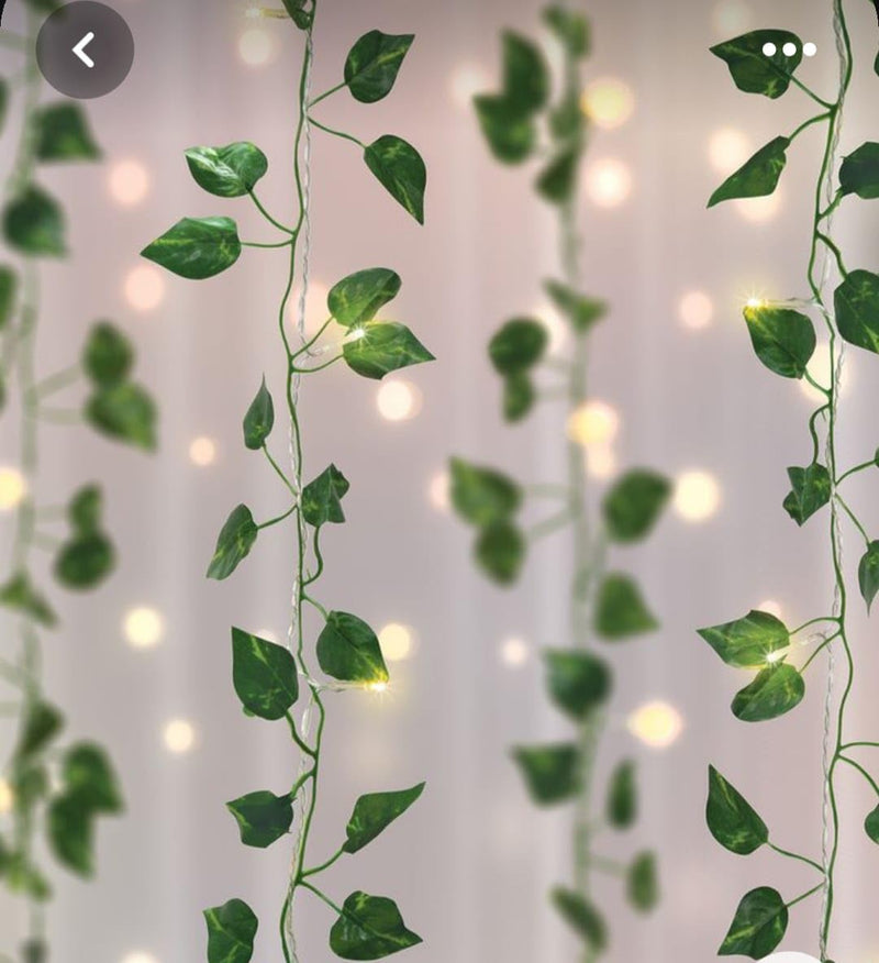 Artifical moneyplant Artificial Leaves Plants Greenery Hanging Vine Creeper Home Decor Wall Hanging Leaves (8 Feet Long)