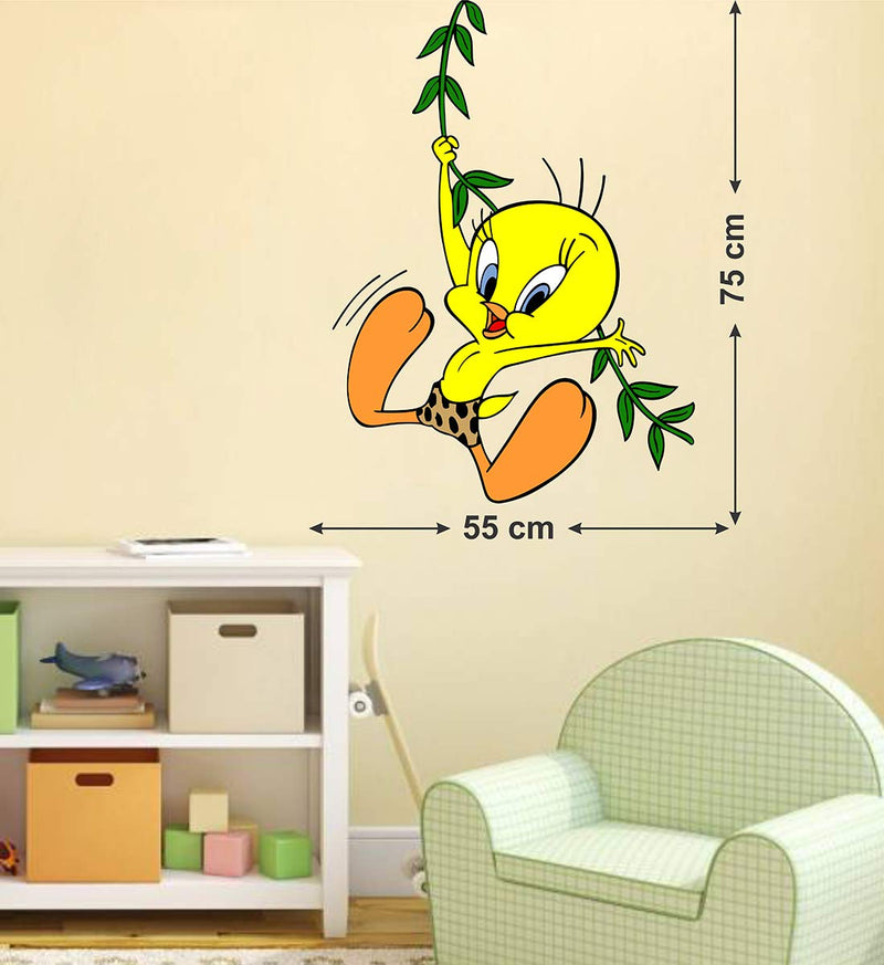 Wallzone Tweety Beautiful Multi Large Wallsticker for Home Decorations (55 cm x 75 cm)