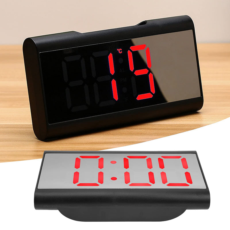 Digital Clock, Desk Clock USB Charging for Bedroom for Office for Home(red)