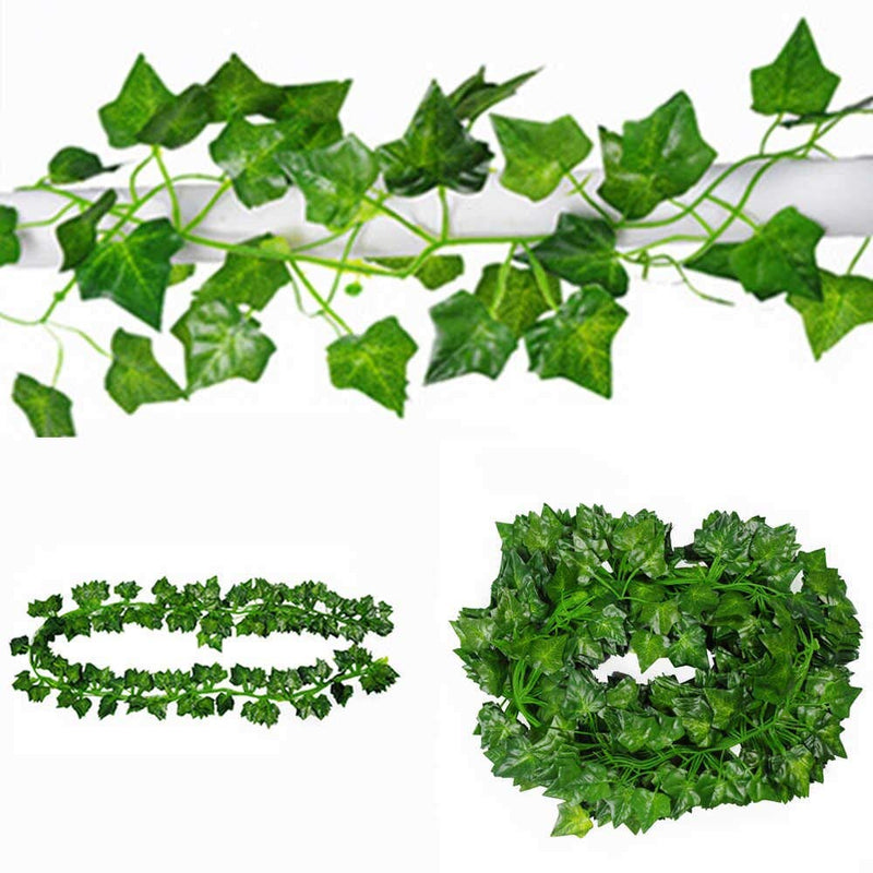 SHOPEE Artificial Hanging Creeper Leaves Vine (Green, 12 Pieces)