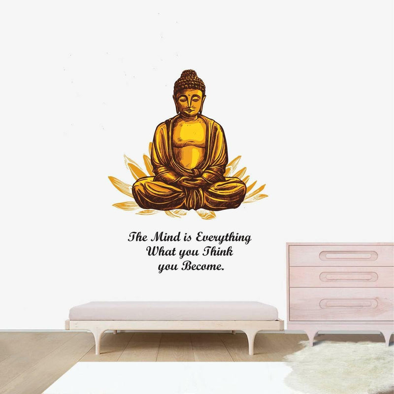 GADGETS WRAP Buddha - Mind Quotes Self Adhesive Wall Sticker