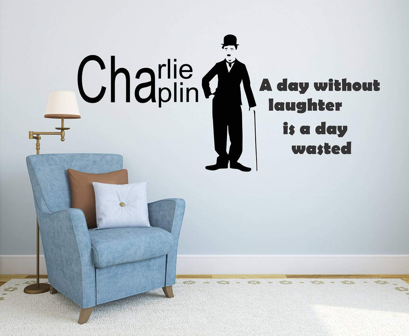 Tuffuk Charlie Chaplin Large Vinyl Wallstickers for Home Decorations(110 cm x 50 cm)5TZ128