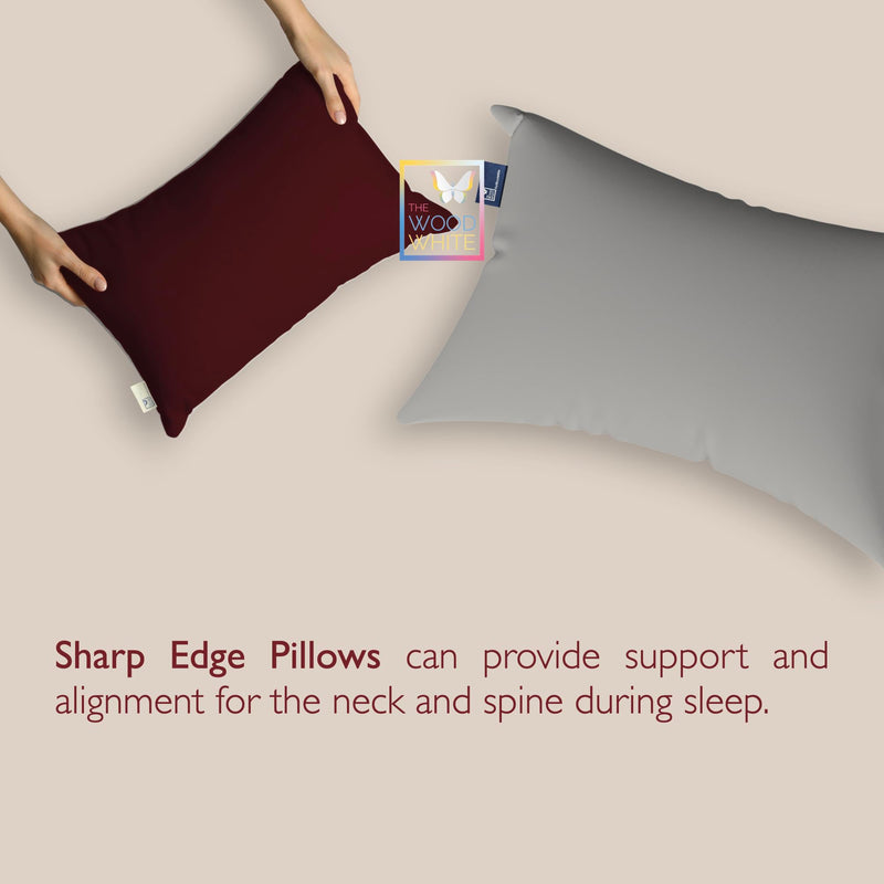 THE WOOD WHITE Microfiber Maroon Soft Pillows Set of 2. 16 x 24 Inches. Maroon