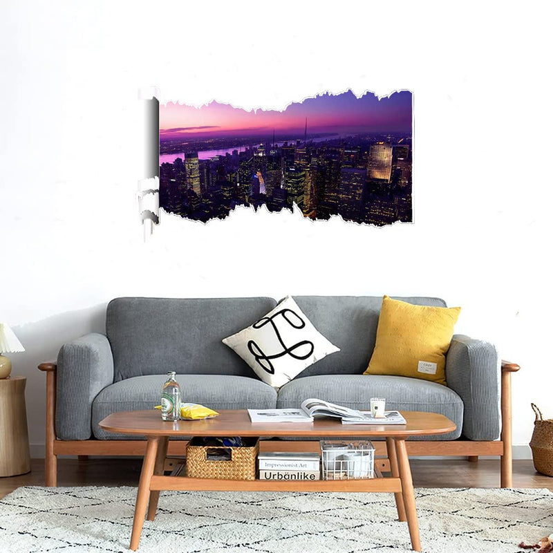 GADGETS WRAP Printed Wall Decal Sticker Scratched Paper Style Wall Decal (90cm x 50cm) - City Sunset 3