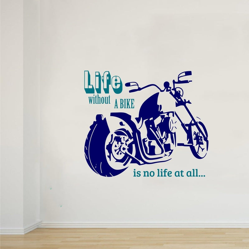 Life Without A Bike is No Life at All Wall Stickers (PVC Vinyl,Multicolour)