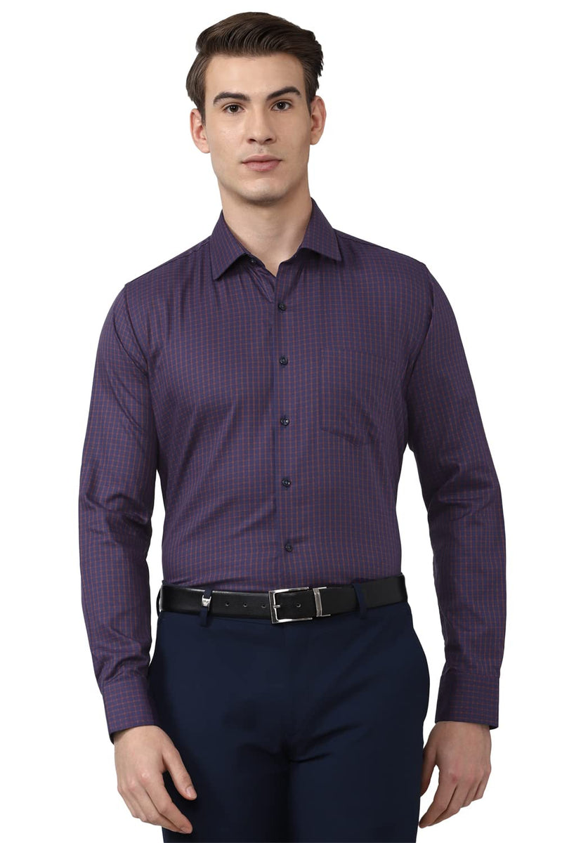 Van Heusen Men's Striped Slim Fit Shirt (VHSFRSLBW08297_Multi-Purple 42)