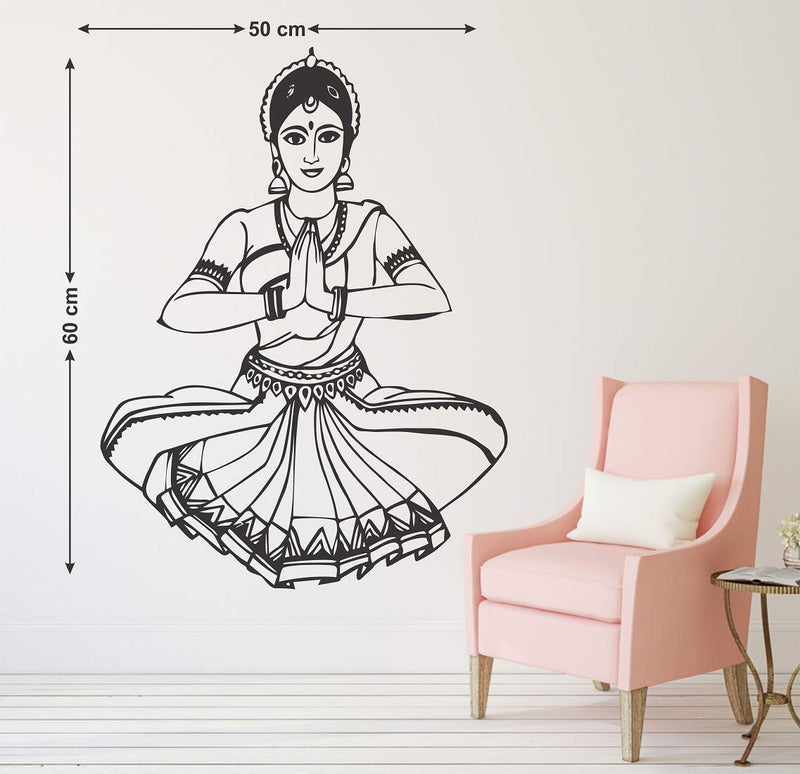 Tuffuk Bharathanatiyam Large Vinyl Wallstickers for Home Decorations(50 cm x 60 cm)4TZ020