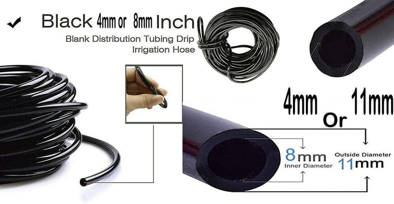 DIY Crafts Flexible Pipe Only Watering Tubing Hose Drip Pipe PVC Hose Irrigation System Watering Systems Greenhouse Lawn, Plants, Garden,Patio (Flexible Pipe Only 4-8mm) (5mtr, 4mm 4/7 Pipe)