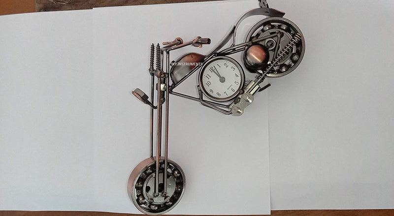 Sky Instruments Decorative Metal Motor Bike with Clock Table Top