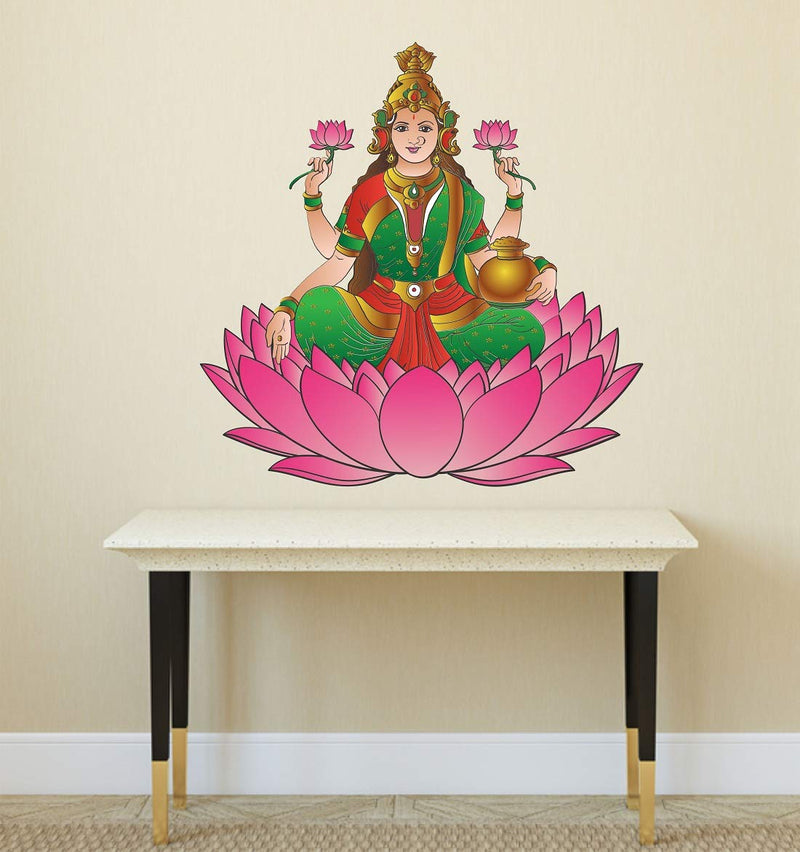 Tuffuk Lord Lakshmi Large Vinyl Wallstickers for Home Decorations(70 cm x 70 cm)5TZ0158