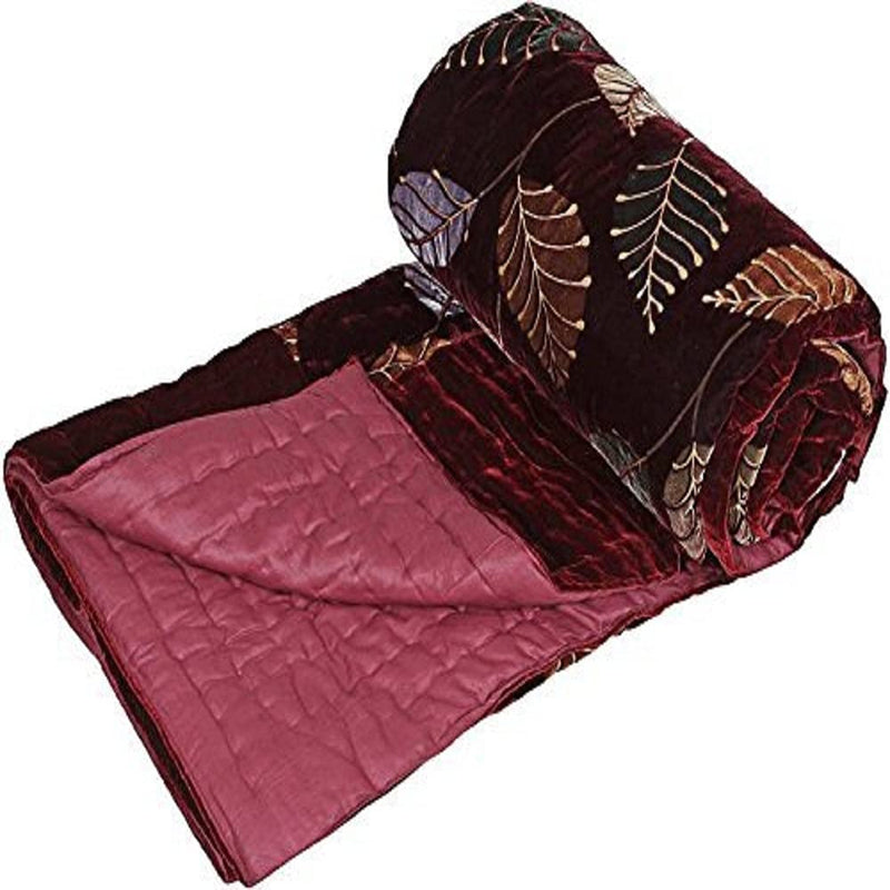 saleshop365 Jaipuri Single Bed Velvet Razai (Quilt) Cotton Stuffed - Single Bed Size