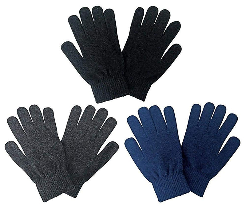 DIGITAL SHOPEE Winter Woolen Unisex Gloves Winter for Men and Boys Motorcycle Riding Hand Gloves Free Size - (Dark Grey)