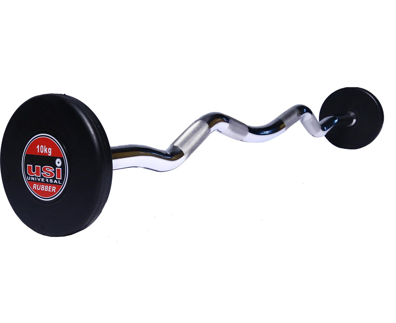 USI UNIVERSAL Curl Weight Bar With Fixed Weight Heads, Fixed Weight Barbell, RDBC 10kg Barbell Rod With Fixed Weight, Weight Lifting Gym Rod Curl Barbell Rod Fixed Weight Gym Workout Exercise Set