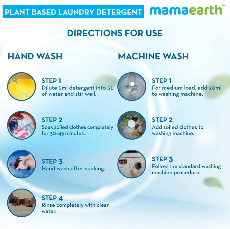 Mamaearth's Plant Based Baby Laundry Liquid Detergent, with Bio-Enzymes and Neem Extracts, 1L