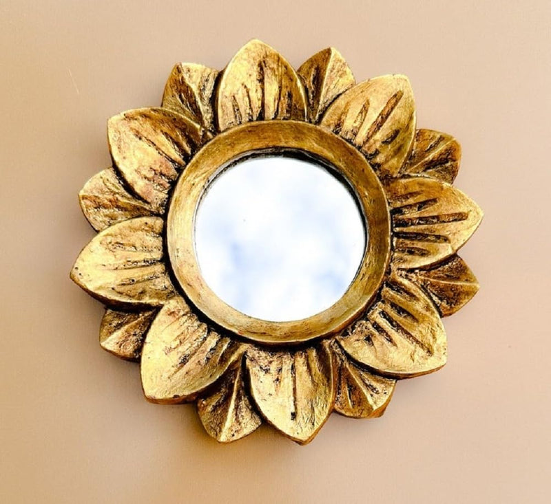 Vas Collection Sun Shaped MDF Mirror Frame,Wall Decor Mirror Frame