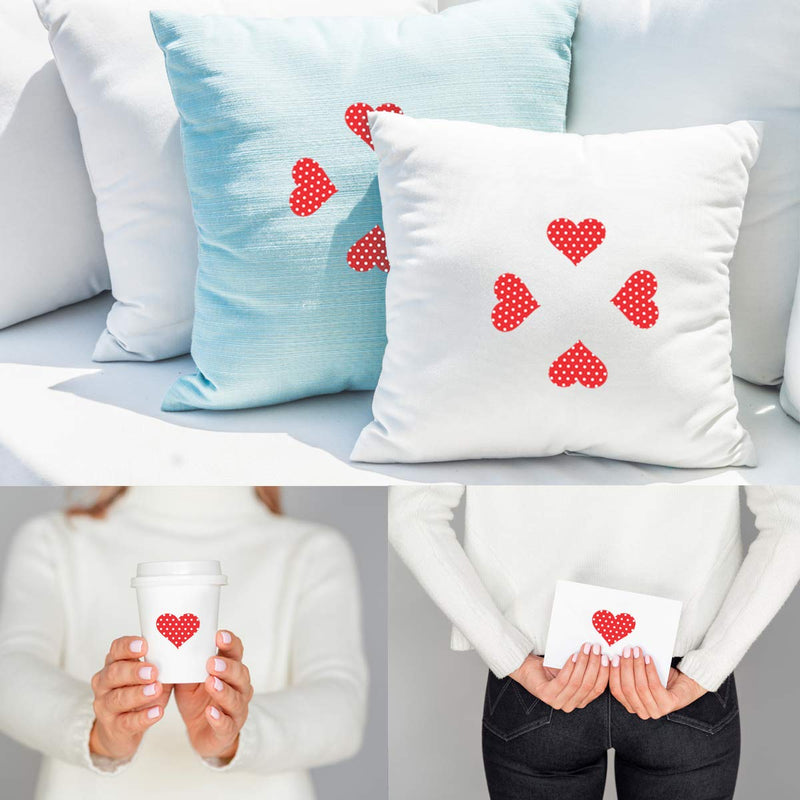 SVM CRAFT - Heart Shaped Polka dot Red (Pack of 100) Wall Decor Stickers for Living Room, Hall, Bed Room, Retail Store, Display, Promotions & Home Office