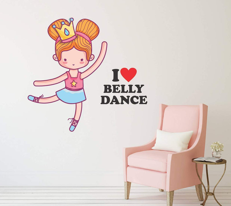 Tuffuk I Love Belly Dance Large Vinyl Wallstickers for Home Decorations(70 cm x 70 cm)4TZ142