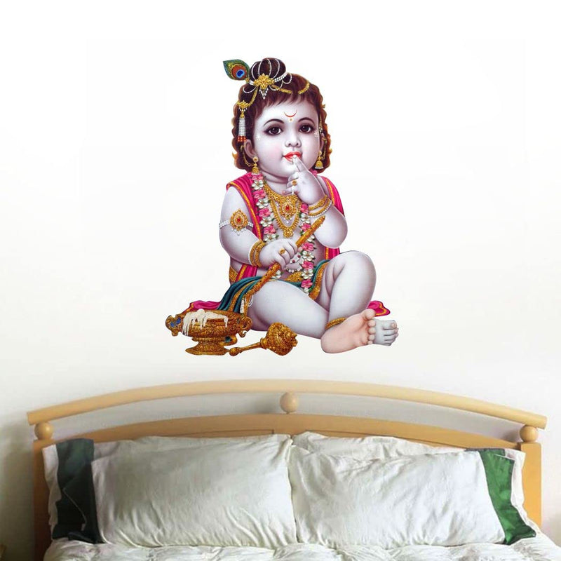 Delight Art Little Shree Krishna Design Wall Sticker Size - (43 * 55) cm Model id - (DAMC00700L)