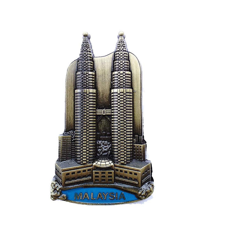 3D Petronas Twin Towers Kuala Lumpur Malaysia Metal Fridge Magnet,Home & Kitchen Decoration Magnetic Sticker Malaysia Refrigerator Magnet Travel Souvenir Gift