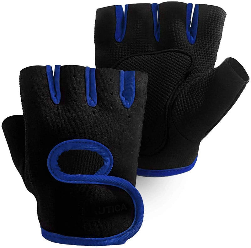 serveuttam Microfiber Weight Lifting Gloves For Gym Workout, Crossfit, Weightlifting, Fitness & Cross Training, The Best For Men & Women (Blue), Large