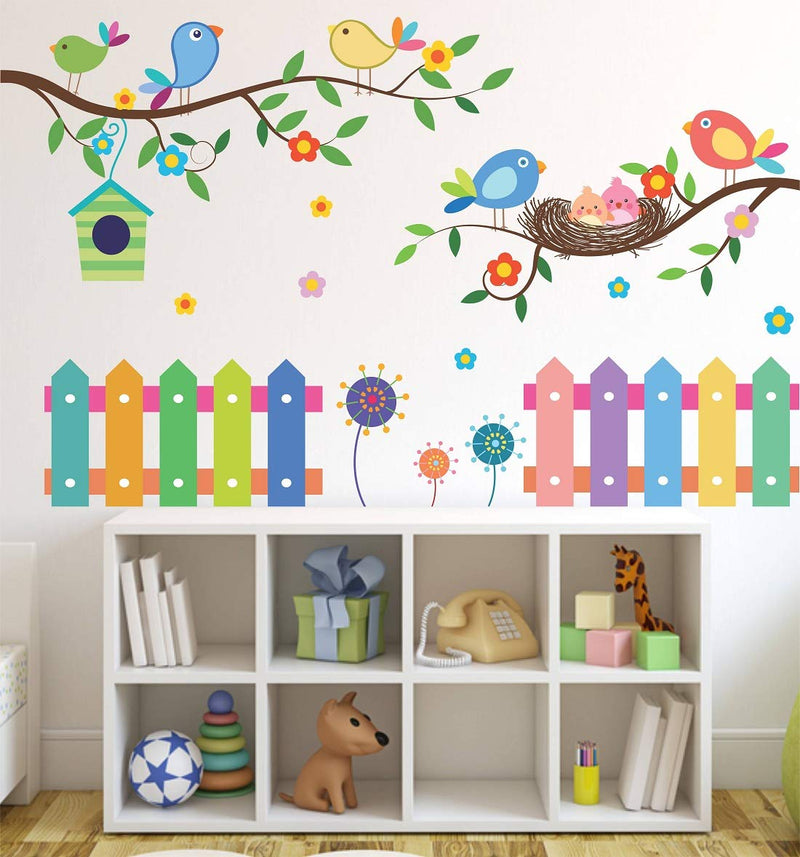 Tuffuk Birds Family Large Vinyl Wallstickers for Home Decorations (60 cm x 60 cm)5TZ090