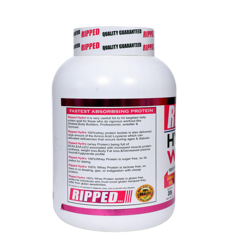 FIRST STEP HEALTH CARE Ripped Hydro Whey Premium Chocolate Flavored Whey Protein Powder (1kg) - Advanced Formula for Muscle Recovery and Lean Muscle Building