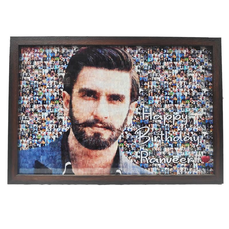 Rka UV Customised Premium Mosaic Photo Wooden Frame - Wall Mount Customizable(Mf-Frame-10x12 inch)