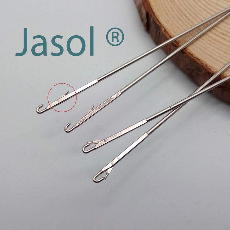 Jasol Sewing Loop Turner Hook with Latch for Turning Fabric Tubes Straps Belts Strips for Handmade Sewing Tools Durable Metal, 1, Steel