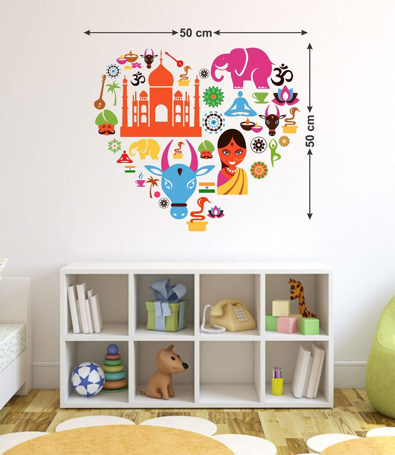 Tuffuk Traditional India Large Vinyl Wallstickers for Home Decorations(50 cm x 50 cm)4TZ286