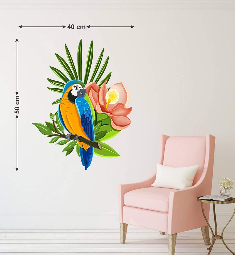 Tuffuk Colourful Parrot Large Vinyl Wallstickers for Home Decorations(40 cm x 50 cm)4TZ160