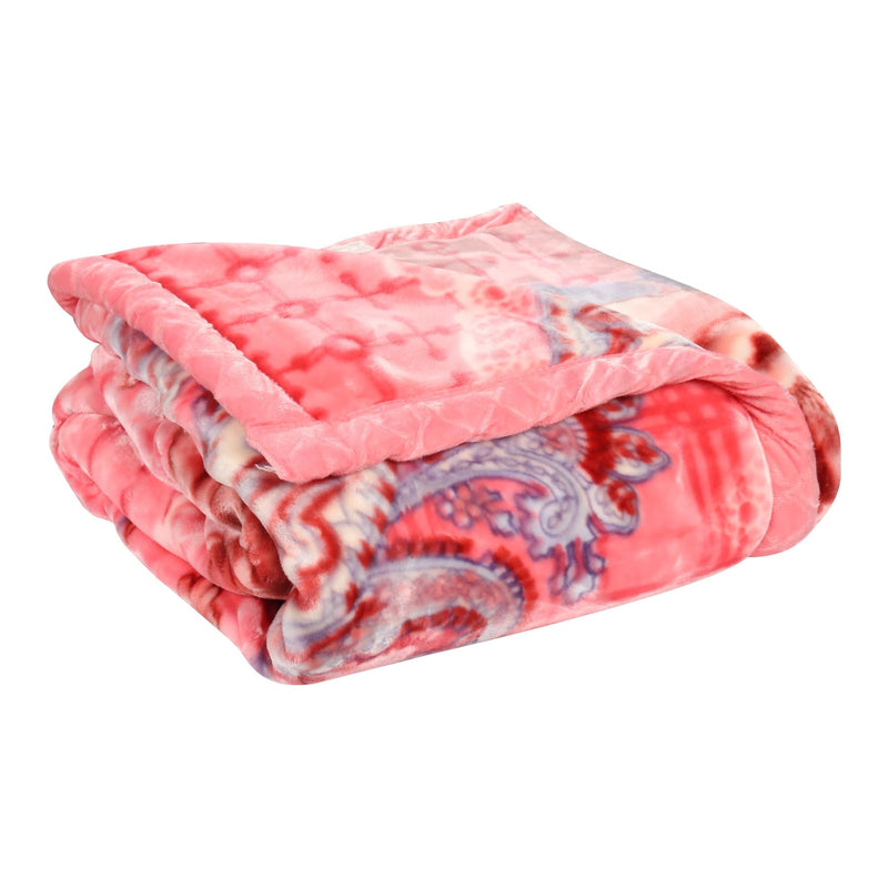 Signature Comfy Single Bed Blanket | 2 Ply Super Soft | Weight 3.5 kg | Cozy & Warm Seasons | Ideal for Single Beds (Pink)