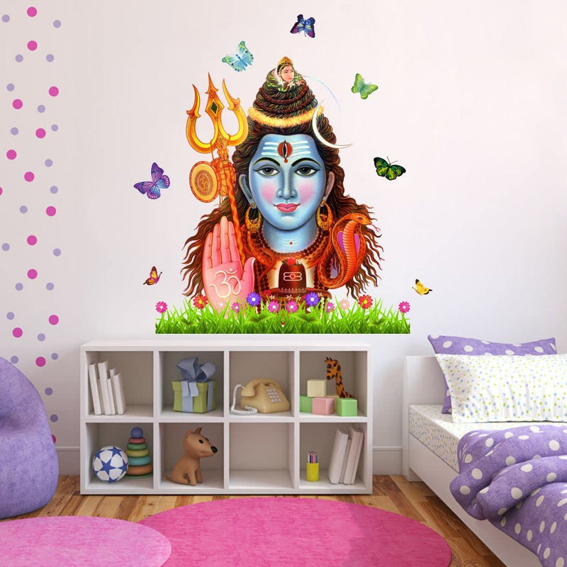 Delight Art God of Shiv ji Design Wall Sticker Size - (62 * 64) cm Model id - (DAMC00745L)