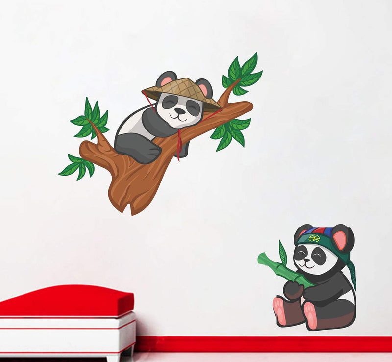 Tuffuk Panda Large Vinyl Wallstickers for Home Decorations(70 cm x 80 cm)5TZ411