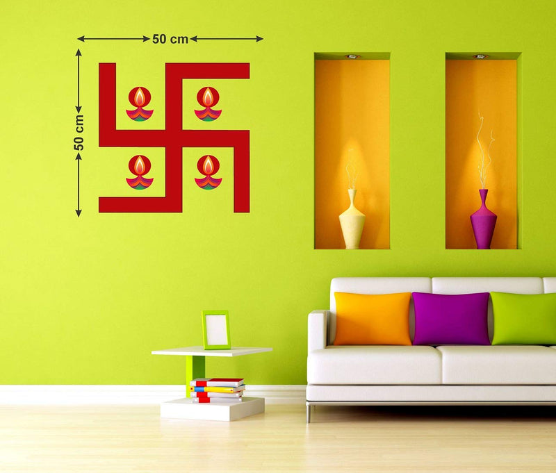 Tuffuk Swastika Large Vinyl Wallstickers for Home Decorations(50 cm x 50 cm)4TZ221